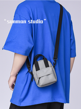 潮牌防水挎包迷你零钱包小众男女手机包耳机包个性休闲单肩斜挎包