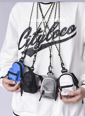 迷你挂脖子包零钱卡包耳机包ins个性小挎包钥匙斜挎包男潮小包包