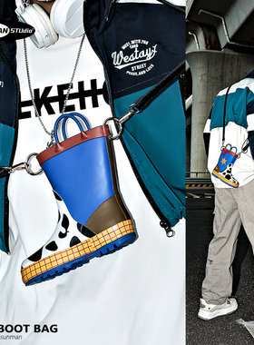 sunman潮包小众设计感靴子塑胶包男女潮牌手机包动漫斜挎包单肩包