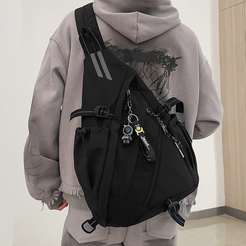 潮牌多功能双肩背包男生弓箭包运动骑行单肩斜挎包机能工装胸包男