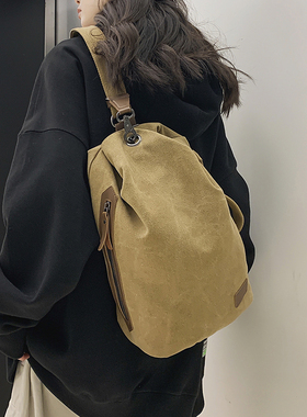 帆布包男女大容量日系复古斜挎包多功能时尚单肩包学生背包挎包