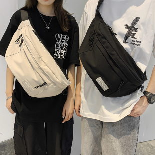 王一博同款 ins潮牌单肩斜挎包女街头腰包学生背包 大容量胸包男士