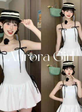 『Aurora Girl』简约韩系少女bikini高级感小胸泡温泉连体泳衣