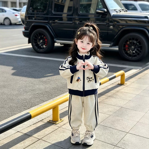 女童卡通运动套装2026秋季新款儿童可爱小狗卫衣外套宝宝休闲卫裤
