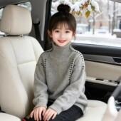 大童混纺加厚打底衫 女童毛衣秋冬洋气儿童高领内搭针织衫 2026春季