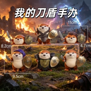 我的刀盾Q版可爱手办刀盾狗模型公仔搞笑桌面摆件送朋友六一礼物
