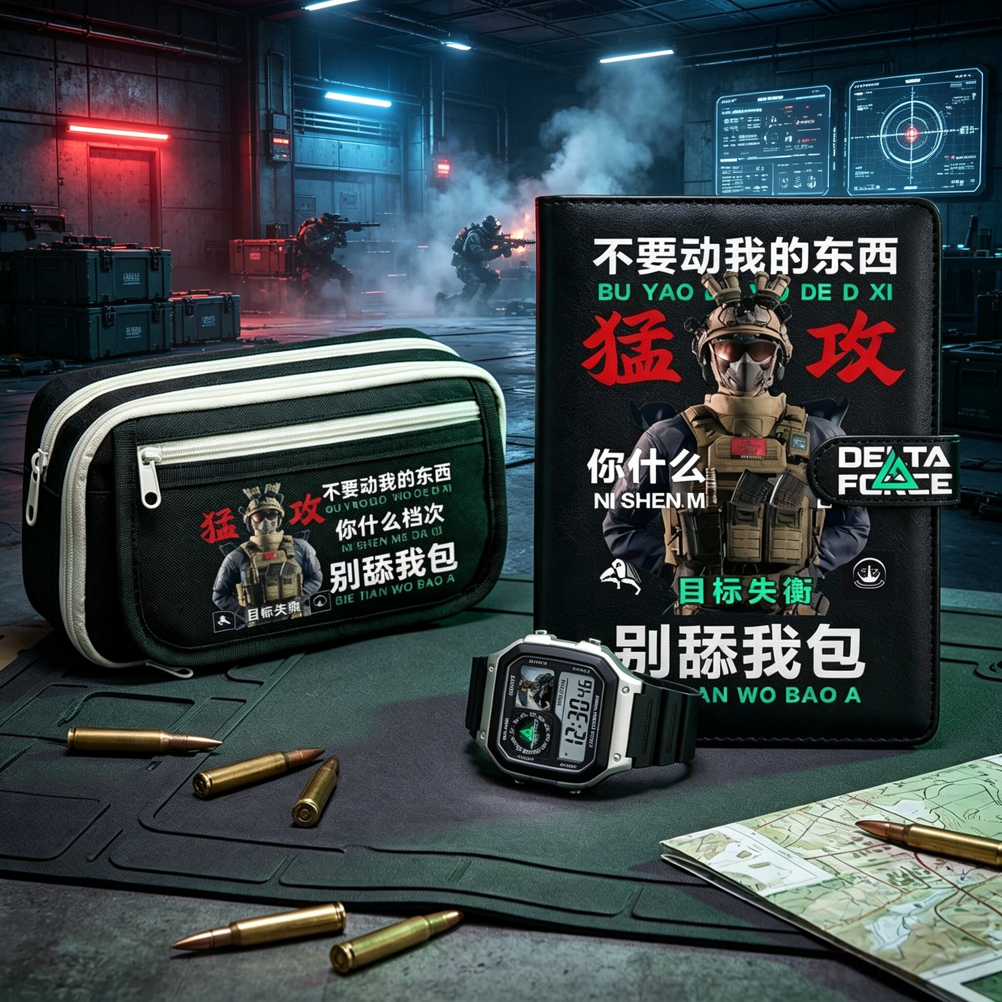 三角洲行动文具套装笔袋手帐本手表送男生礼物学生多功能文具用品