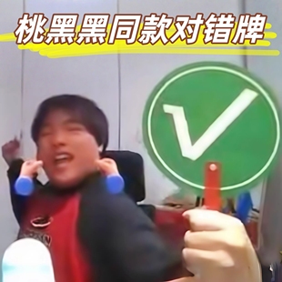 桃黑黑同款对错牌双面游戏道具应援棒道具抽象belike表情包玩具