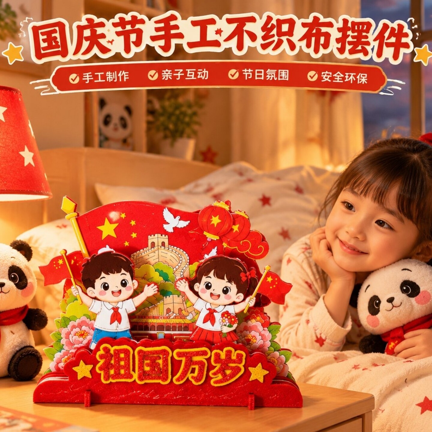 国庆节手工不织布摆件儿童DIY