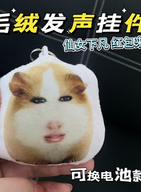 网红搞怪荷兰猪仙女下凡玩偶可发声包包挂件猪妞挂件毛绒整蛊玩具