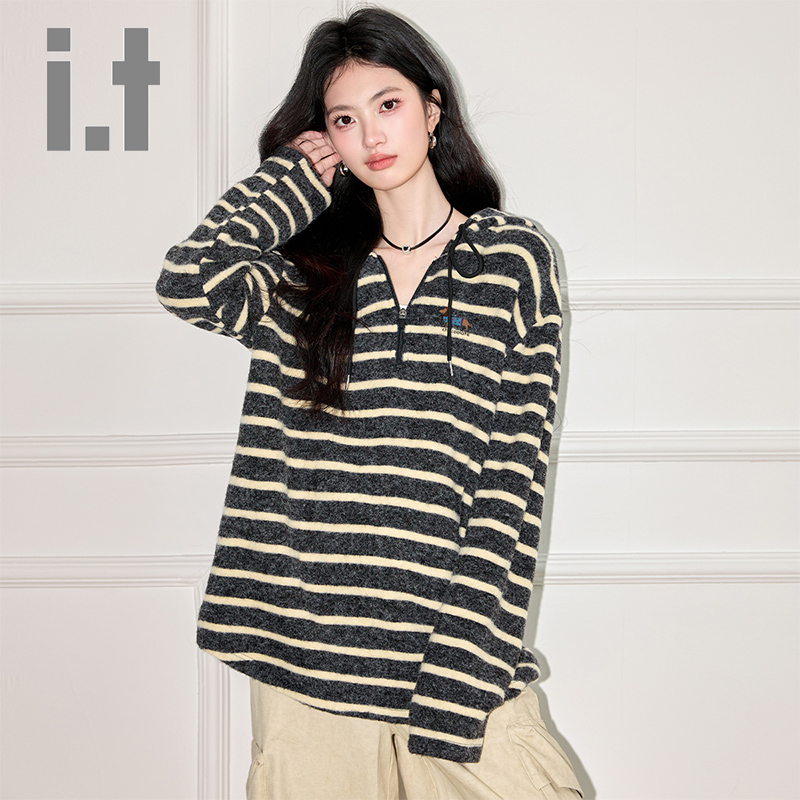 CHOCOOLATE宽松半拉链卫衣