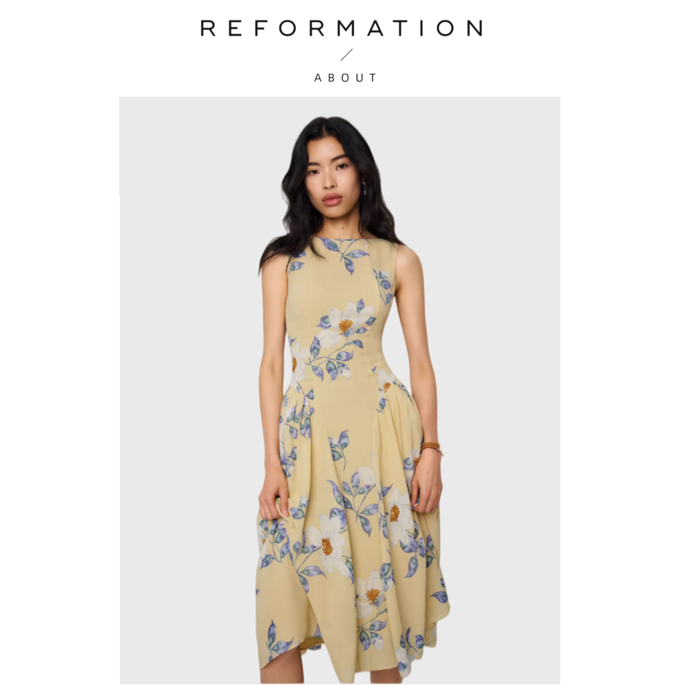 【现货】About Reformation连衣裙度假风旅游穿搭收腰显瘦碎花裙