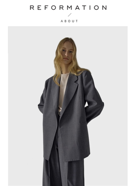 【现货】About Reformation西装新款韩版休闲宽松高级感长袖外套