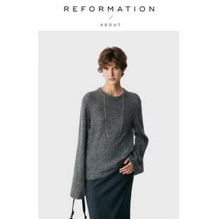 Reformation肌肤之享云朵桑蚕丝羊绒空气感针织衫 About 现货