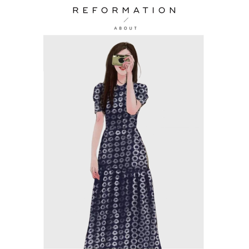 【现货】About Reformation虞书欣同款小雏菊碎花连衣裙法式复古