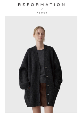 【现货】About Reformation羊毛毛衣女秋冬简慵懒设计中长款外套