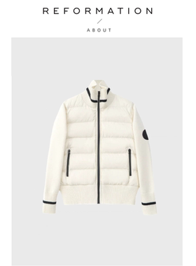【现货】About Reformation白色羽绒服上衣短款小众外套小个子