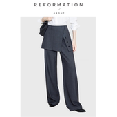 天丝羊毛西装 裤 Reformation两件裙帘裤 微喇直筒裤 现货 About