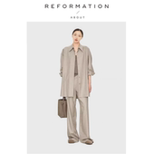 现货 套装 About Reformation休闲裤 羊毛直筒衬衫 纸片人衬衫 衣