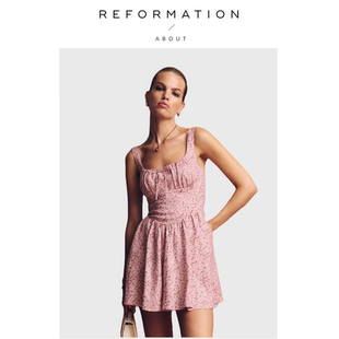 【现货】About Reformation连衣裙辣妹穿搭显瘦修身吊带碎花小裙
