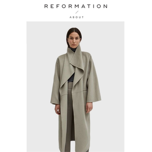 Reformation翻领双面羊毛羊绒九分袖 About 毛呢外套大衣 现货