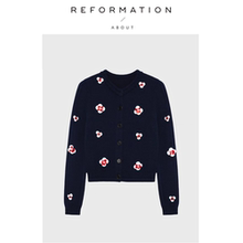 【现货】About Reformation早春气质花朵针织开衫半身裙两件套装