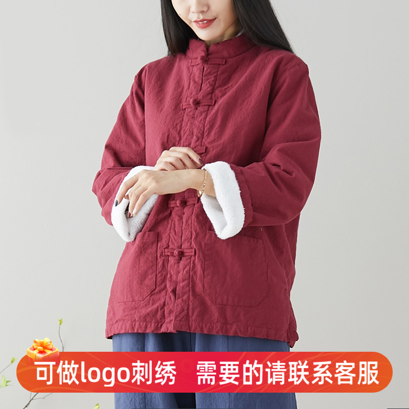 佛系中式棉袄加绒加厚唐装衣服