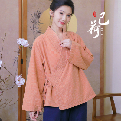 己荷原创右衽汉服双层上衣居士服