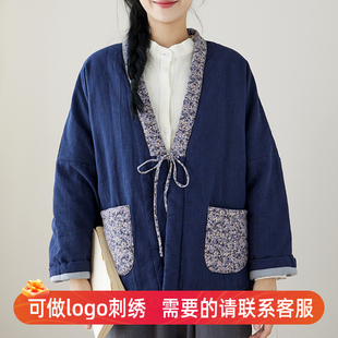 汉服棉袄女保暖外套潮 夹棉禅意上衣棉服居士服交领冬季 新中式 女装