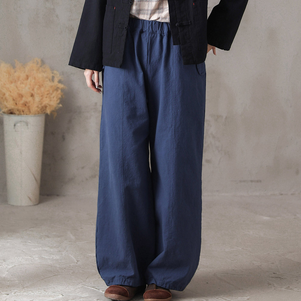 己荷原创松紧腰灯笼裤长裤