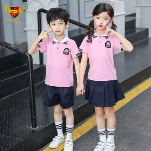 学院风儿童运动服夏季班服幼儿园园服夏装老师中小学生校服棉套装
