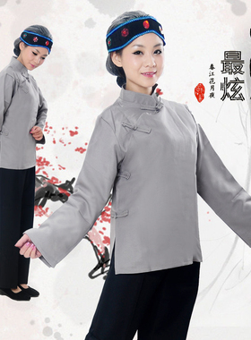 老人家表演服装革命老太太村姑演出服假发套舞蹈抗日李奶奶衣服