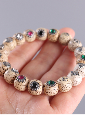 原创设计星月菩提子镶嵌老型珠手链 时尚单圈手串男女 节日礼物