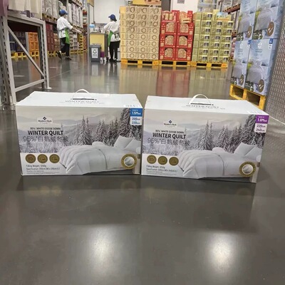 尾货清仓！山姆鹅绒被正品全新Members Mark防螨95%白鹅绒羽绒被