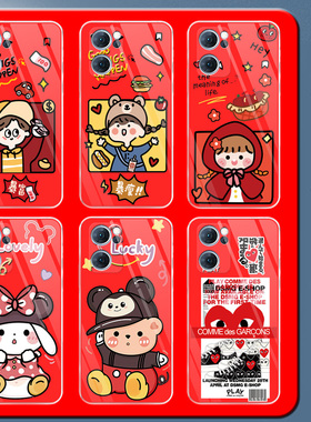 适用于OPPOPFJM10透明手机壳日韩嘻哈风Reno7新年版5G防滑软手机