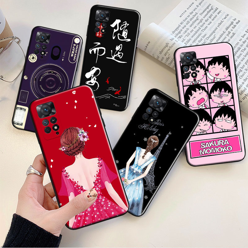 Redmi红米NOTE11EPro手机壳清新文艺淑女小米2201116SC磨砂保护套