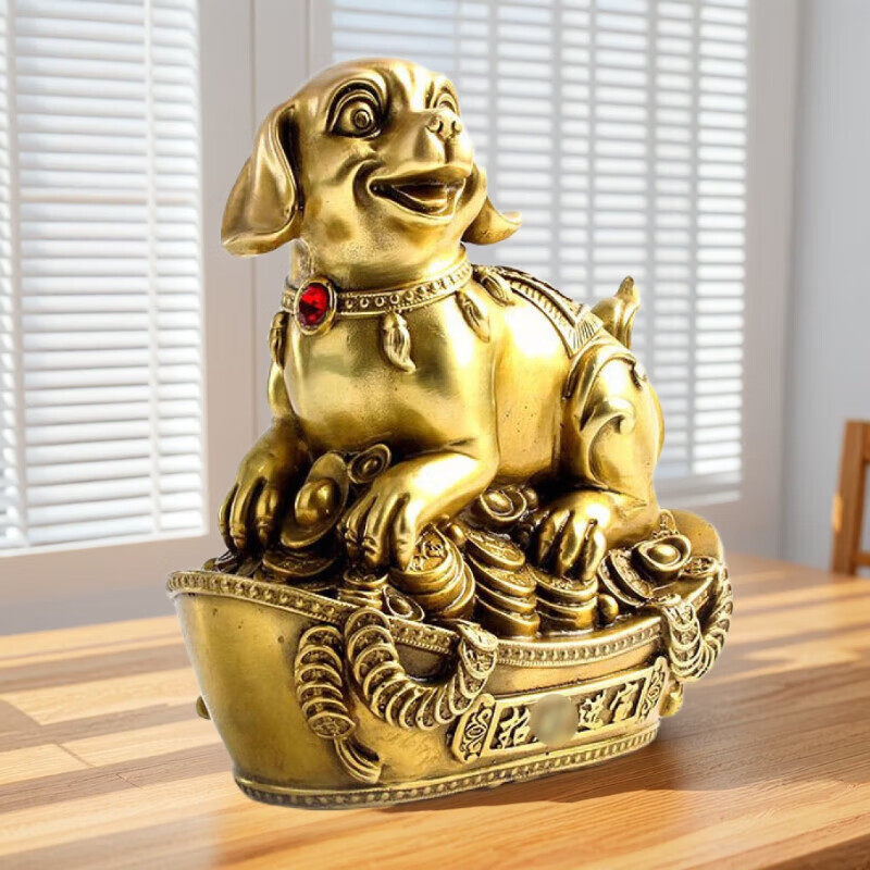 铜狗吉祥物金属狗补角摆件