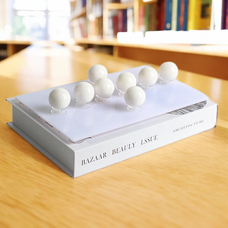 玄众阁 2025年八粒白石阵摆件石春8粒白玉球饰品石雕八白色石头