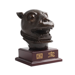 玄众阁 12生肖兽首虎形摆件铜虎吉祥物金属老虎客厅黄铜寅虎饰品