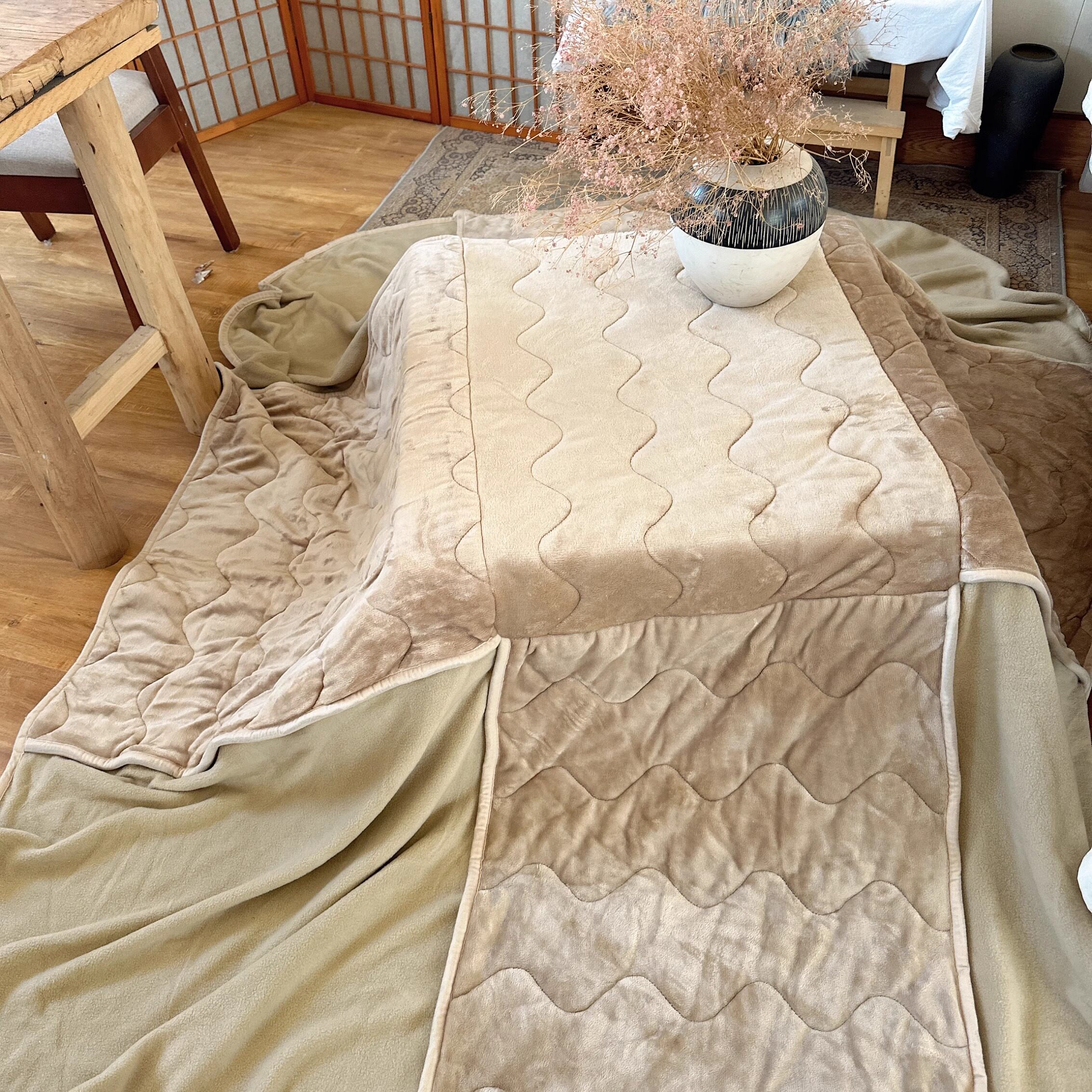 外贸日单冬季暖炉被毯子桌套烤火被加厚保暖可机洗秋冬日式榻榻米