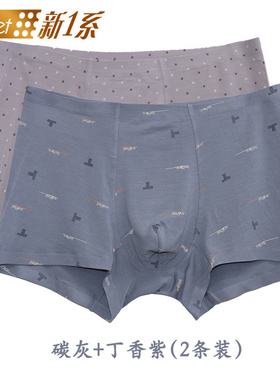 Newset/新1系新一系内裤男莫代尔无痕中高腰青年男平角底裤2条装