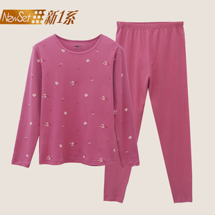 打底61865 线衣加肥大码 新1系秋冬女纯棉保暖内衣秋衣秋裤 全棉线裤