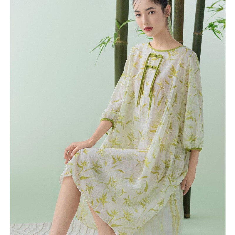 芬腾女士天丝棉睡裙新款图片