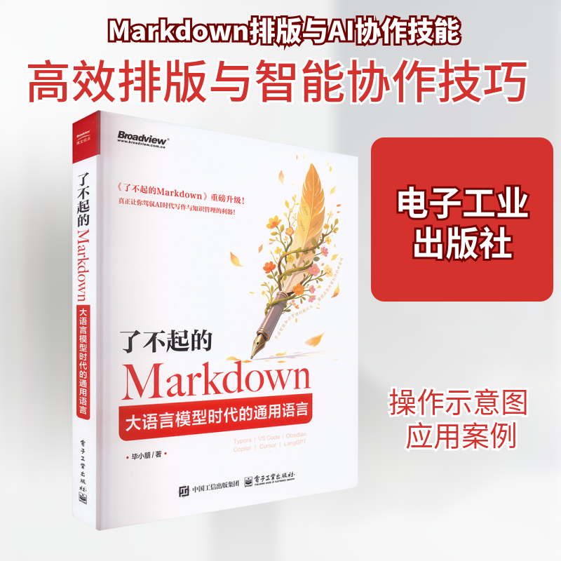 了不起的MARKDOWN：大语言模型时代的通用语言 电子工业出版社 毕小朋 著 程序设计（新） - 实物图
