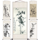 饰挂画国画酒店复古客厅书房壁画教室办公室字画 郑板桥竹子名家装