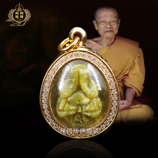 泰国佛牌 正品龙婆耀 yod 2535年 必打玉石 稀少萨马空卡鉴定吊坠