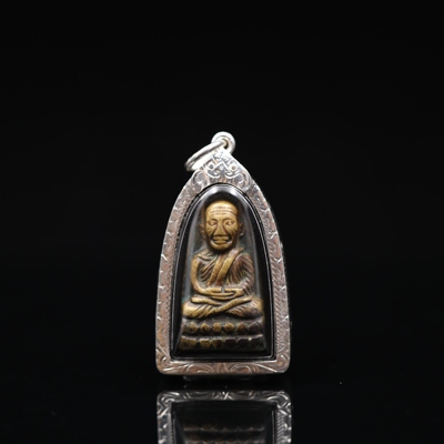 泰国佛牌正品阿赞添2505龙婆托自身 2505朗朗蛇自身 带萨玛空卡