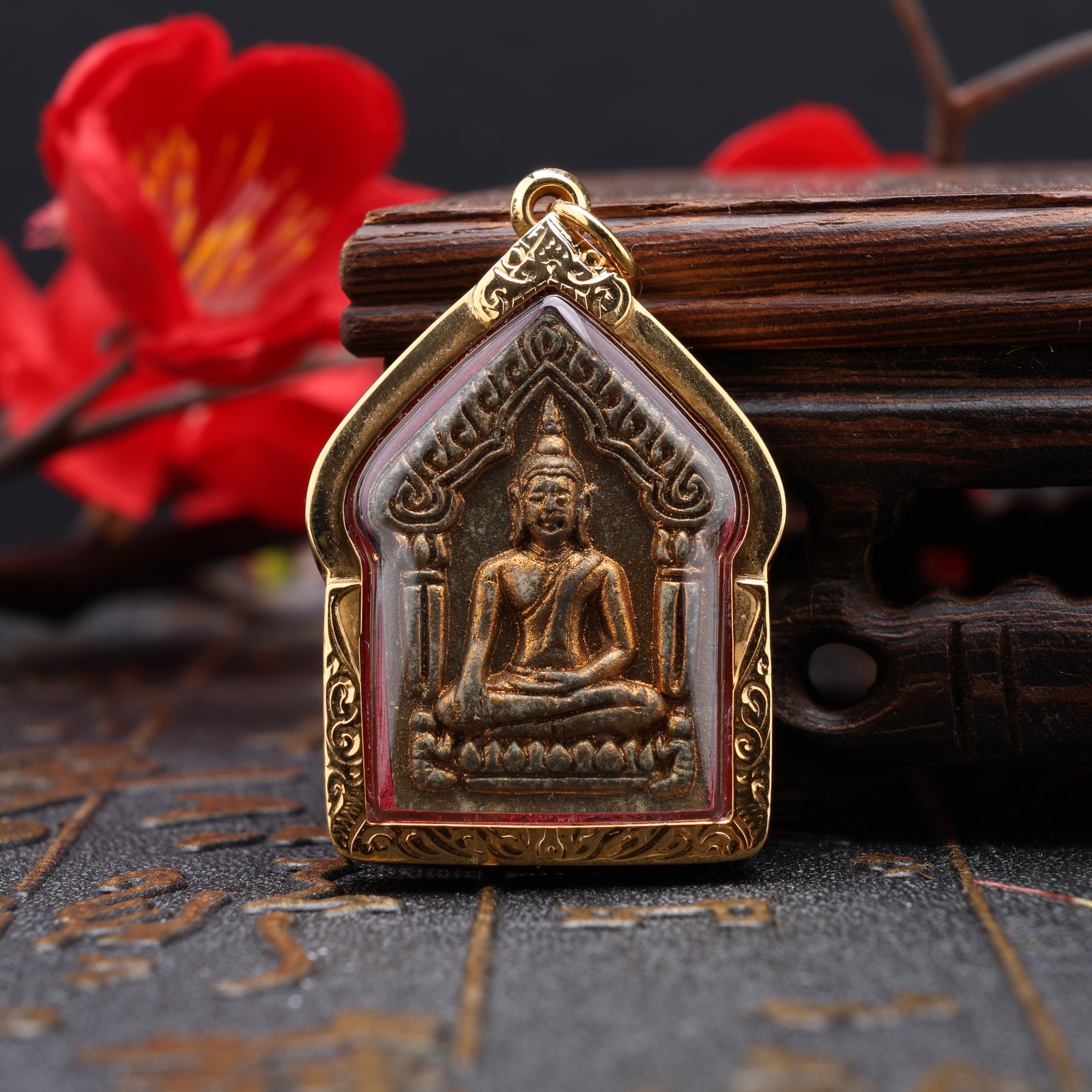 泰国佛牌正品龙婆撒空2530一期坤平 银符管 真品美品 带萨玛空卡