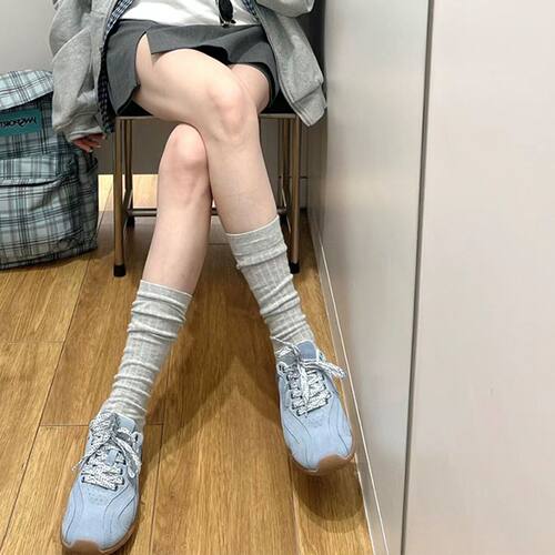 夏季薄款miu系芭蕾风堆堆袜女