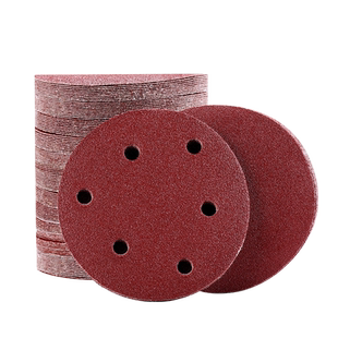 5寸6孔圆盘植绒砂纸片气磨机干磨砂纸气动打磨砂纸砂皮纸125沙纸